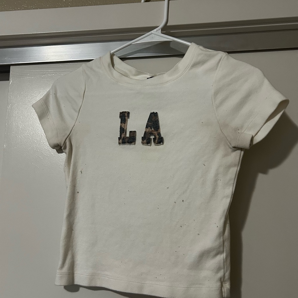 Pac-sun White T-Shirt with LA Print